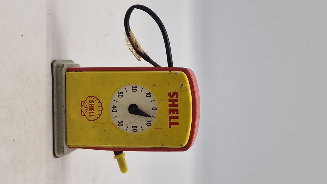 Miniature Shell pumpe af metal med optræk. Sjælden