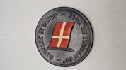 Danmarksplatte" eller genforeningsplatte, et samleobjekt med det danske flag og teksten "DANMARK ER DANSK OG SPROGET ER VORT"