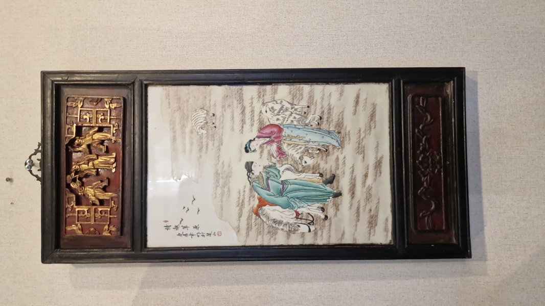 Kinesisk vægmaleri porcelæn SKAL HENTES I VORDINGBOR