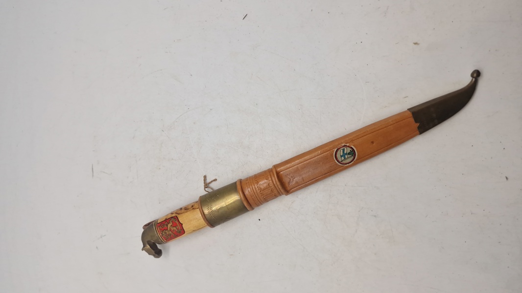 Finsk hestehoved dolk. Original soldatergave