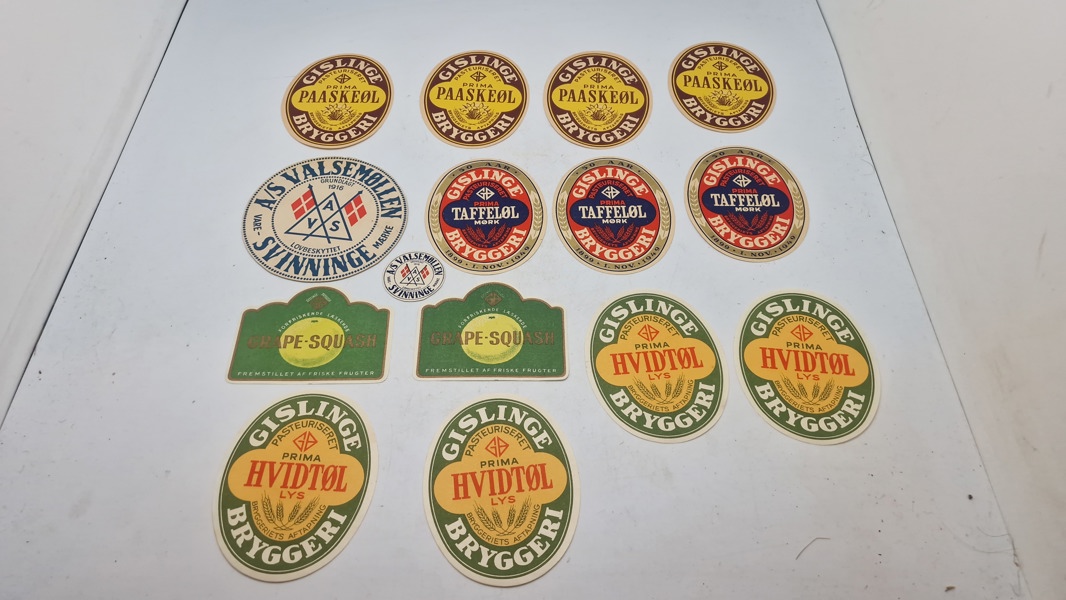 Lot øl etiketter