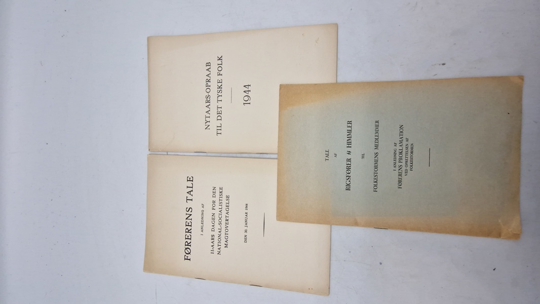 Samling tyske taler på dansk. Originale