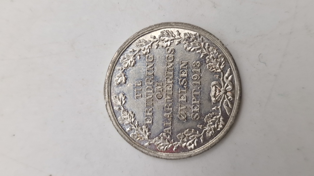 erindringsmønt fra 1913, præget i anledning af hærens mobiliseringsøvelse i september 1913. Original