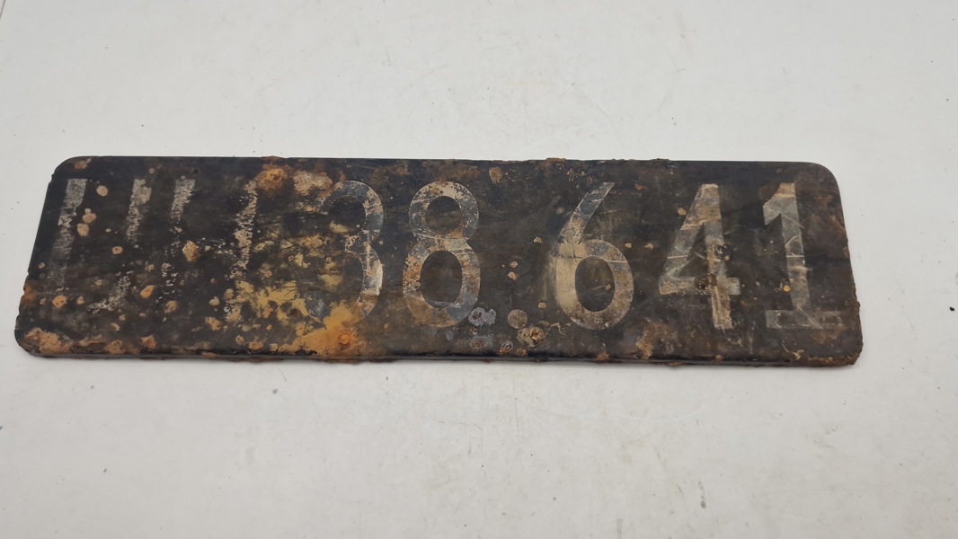 Emalje nummerplade. Original 