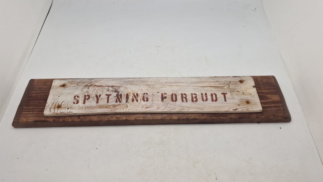 Spytning forbudt skilt 