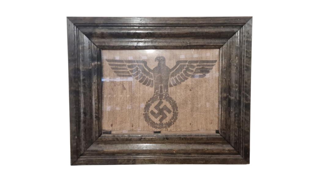 Indrammet stykke af forplejningssæk. Original 