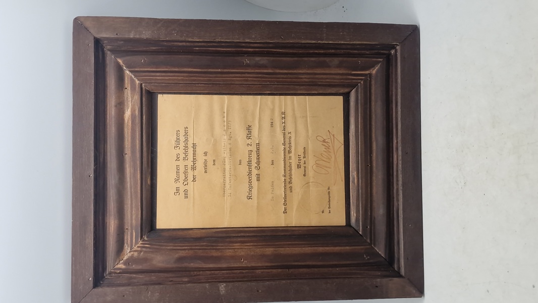 Originalt Tysk urkunde WW2