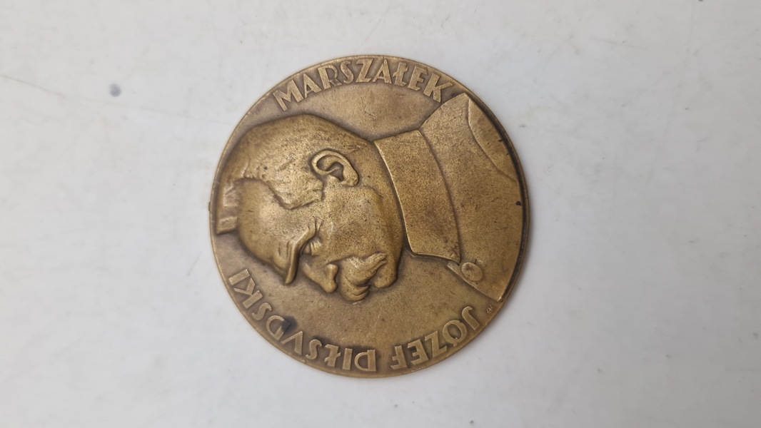 erindringsmedalje af bronze, der fejrer 10-årsdagen for den polsk-bolsjevikiske krig (1920-1930). Original