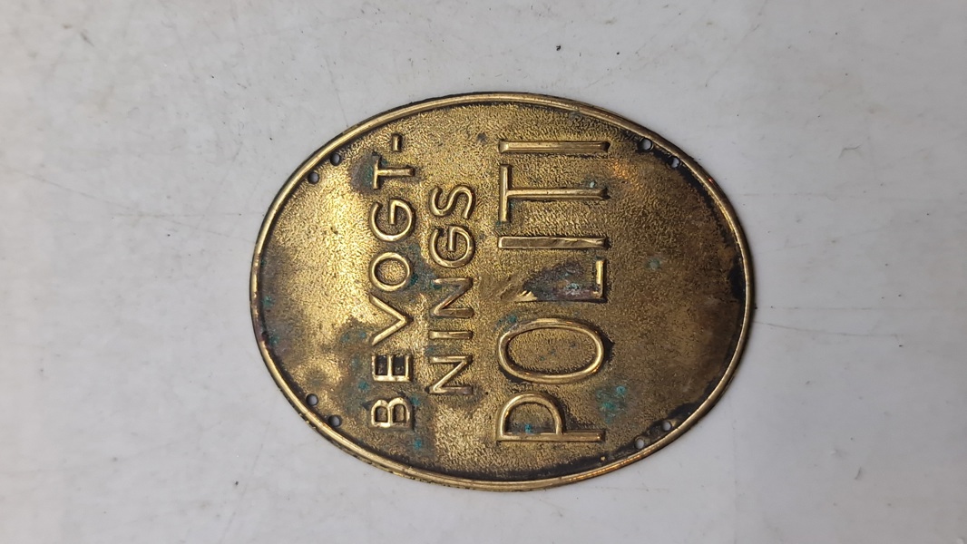 Skilt fra bevogtnings politiet. Original 