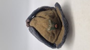 Sjælden russisk ww2 vinterhue, genanvendt af de tyske tropper. Original 