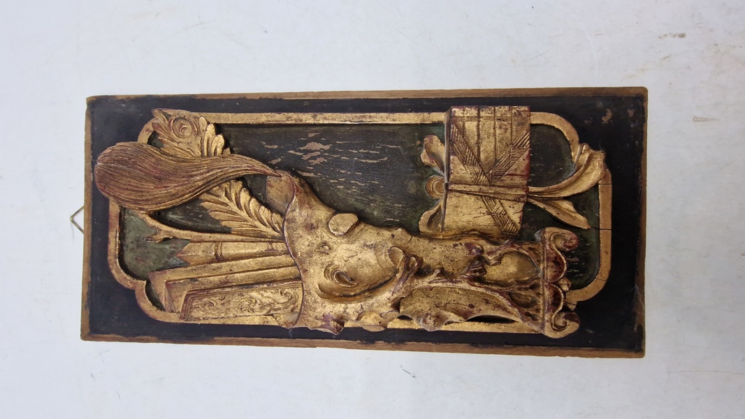 Kinesisk udskåret  trærelief til ophæng