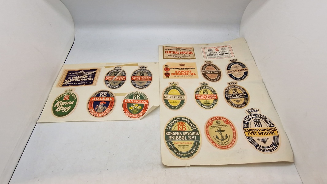 Samling øl etiketter