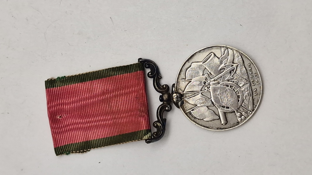 Turkish Crimea Medal 1855 af sølv, navngiven, original 