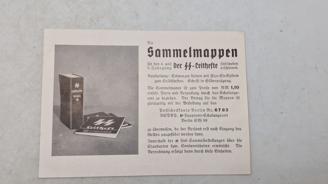 Tysk SS postkort, originalt