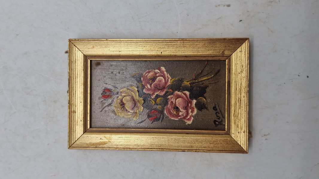 Antikt Dukkehus maleri. originalt 