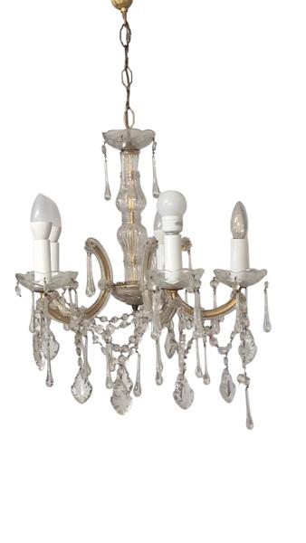 Antik Krystal lysekrone alt er glas , skal afhentes i Vordingborg