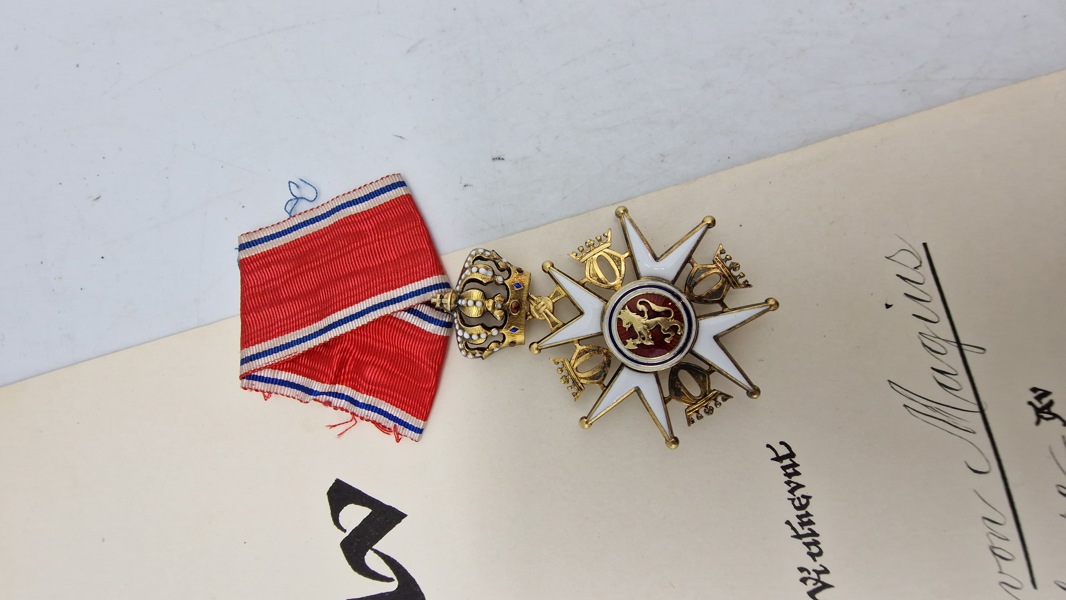 Den Kongelige Norske St. Olavs Orden tildelt Fritz Carl Vilhelm von Magius (1903–1969)

