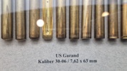 Display: AMA Trækstadier for US Garand kaliber 30-06 / 7,62 x 63 mm samt løsptr.
Ammunitionsarsenalet 1951-1971-2008