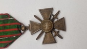 Fransk Croix de guerre (Krigskors) medalje fra 1. verdenskrig. Original