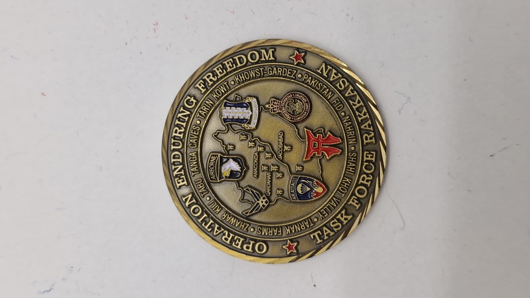 challenge coin fra 3. Brigade Combat Team, 101. Luftbårne Division, der markerer deres indsats under Operation Enduring Freedom i Afghanistan