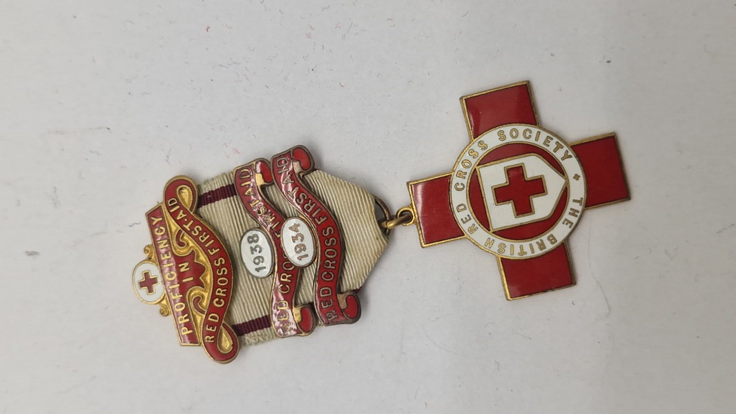 British Red Cross Society Proficiency in First Aid-medalje, ww2. Original 