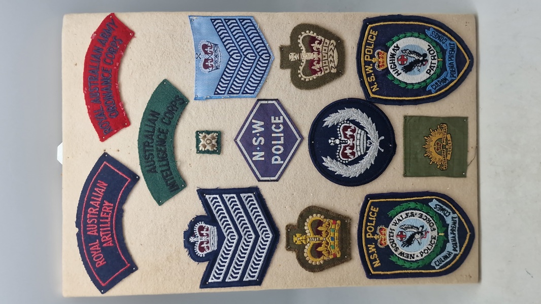 Samling australske stofmærker. Original