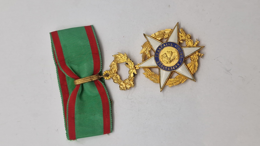 Fransk Ordre du Mérite agricole" (Ordenen for landbrugsfortjeneste). Original 
