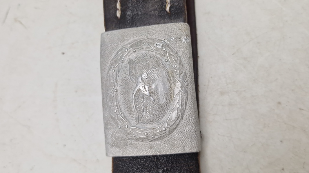 Luftwaffe bælte med spænde, afnazificeret. Originalt 