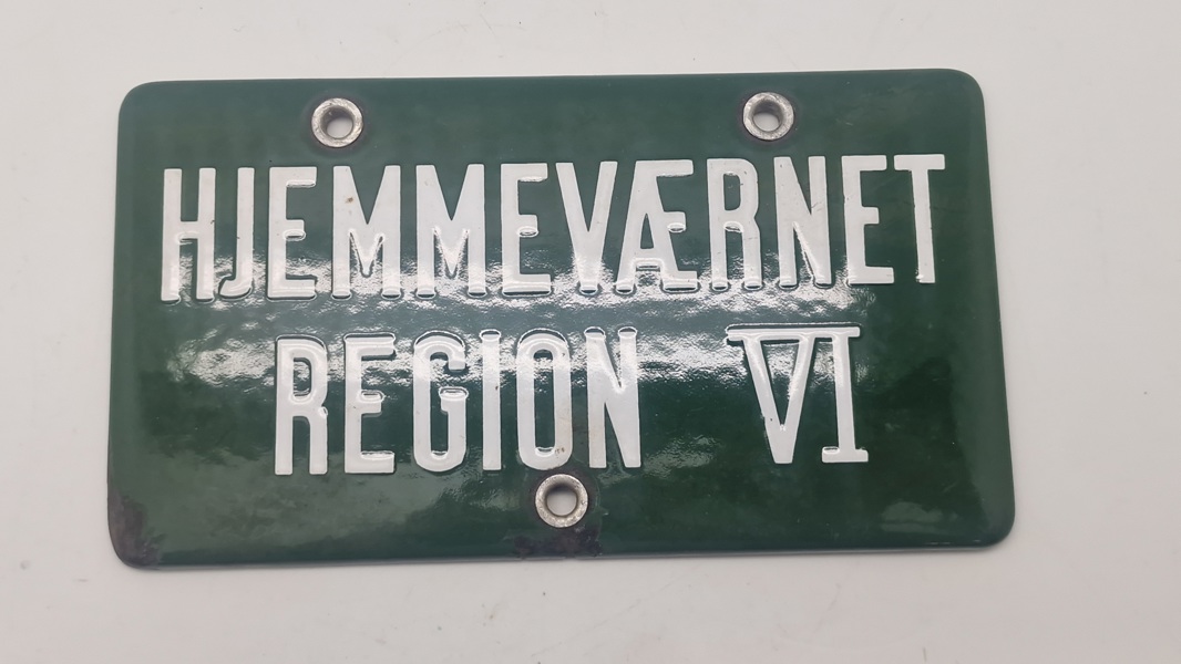 Emalje skilt fra hjemmeværnet. Original 