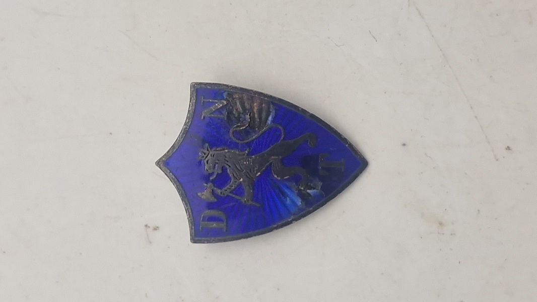 Emalje pin med rigsløve 