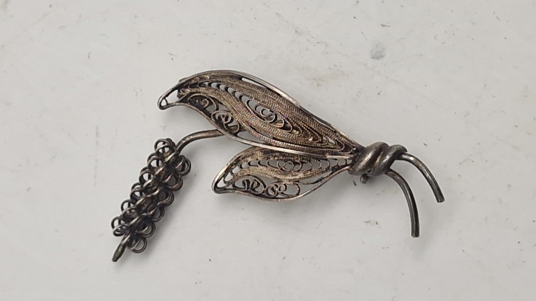 Filigran broche af 925 sterlingsølv