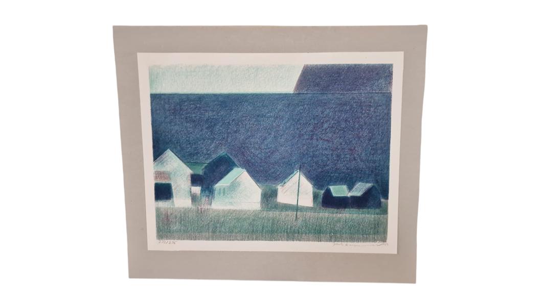 Litografi af Ebbe Willemoës 'Jack' Kampmann. Dansk/engelsk maler som under ww2 var frivillig i den engelske hær. Med signatur og nummer. Original