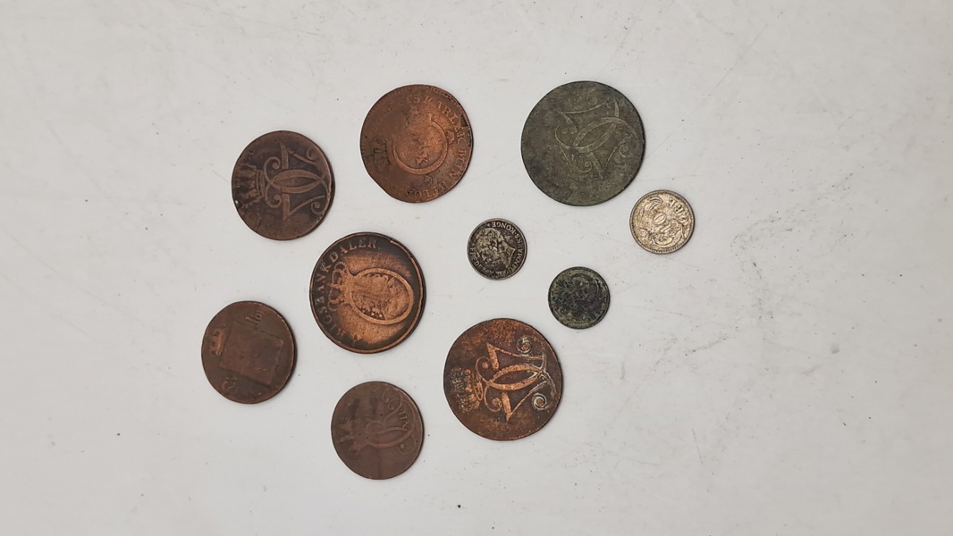 Samling danske skillings mønter