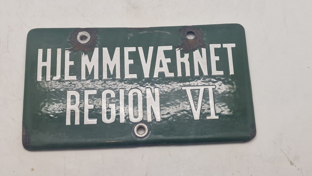Emaljeskilt, HJV. Original 