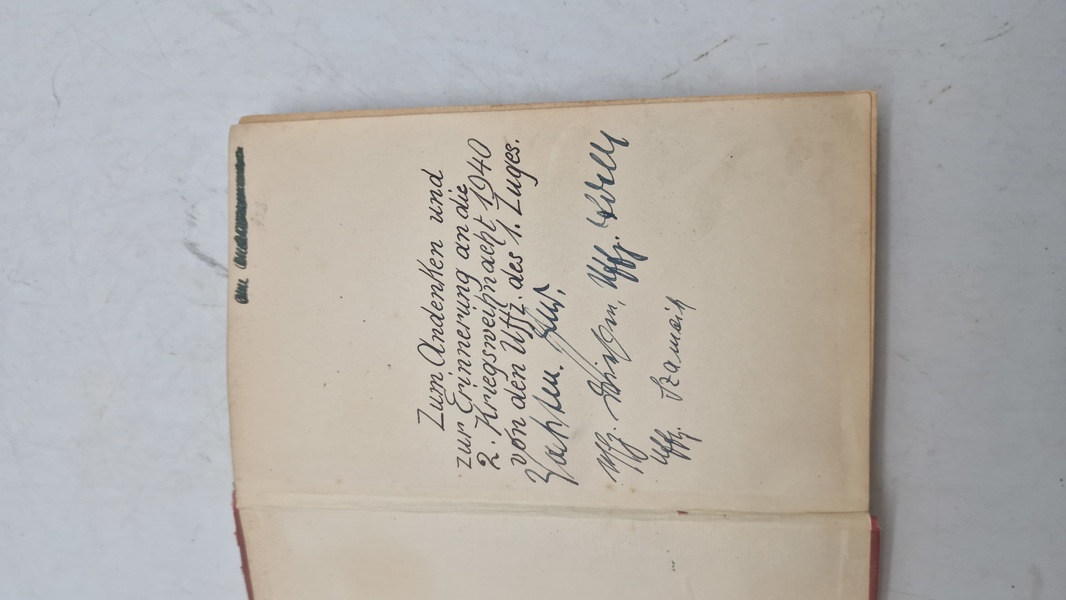 Tysk bog med julehilsen fra tyske officerer, ww2. Original