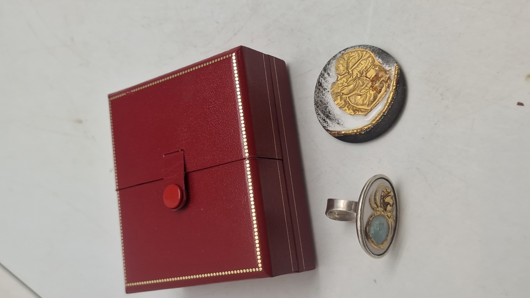 Danske designsmykker med æske, guldbelagte