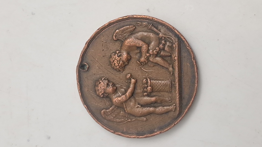 medalje, der fejrer besøget af den danske prins og prinsesse på mønten i Paris i 1822. Original