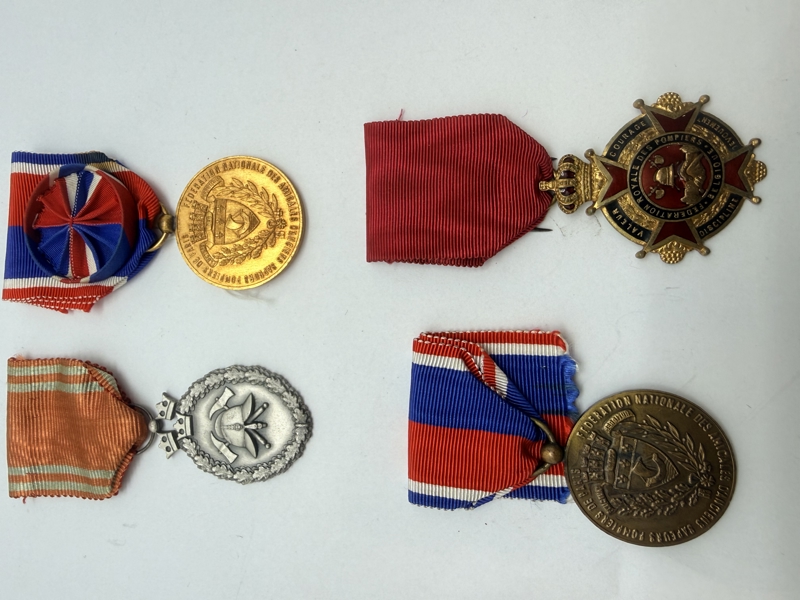 Samling brandmandsmedaljer. Originale