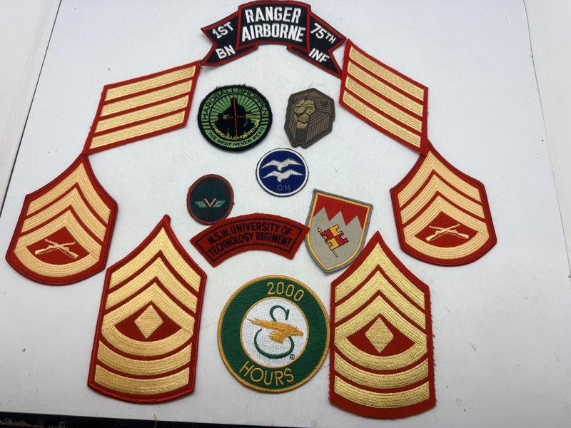 Samling stofmærker. Originale