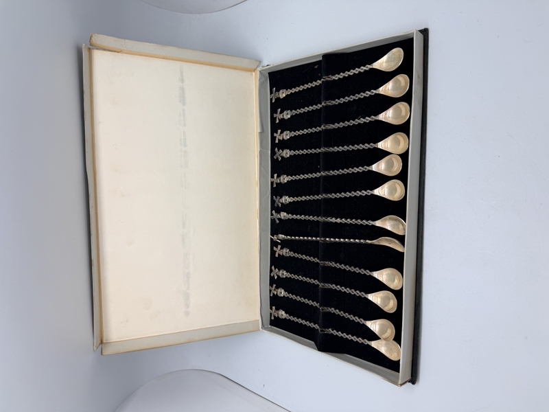 Hollandske skeer forsølvet i æske 