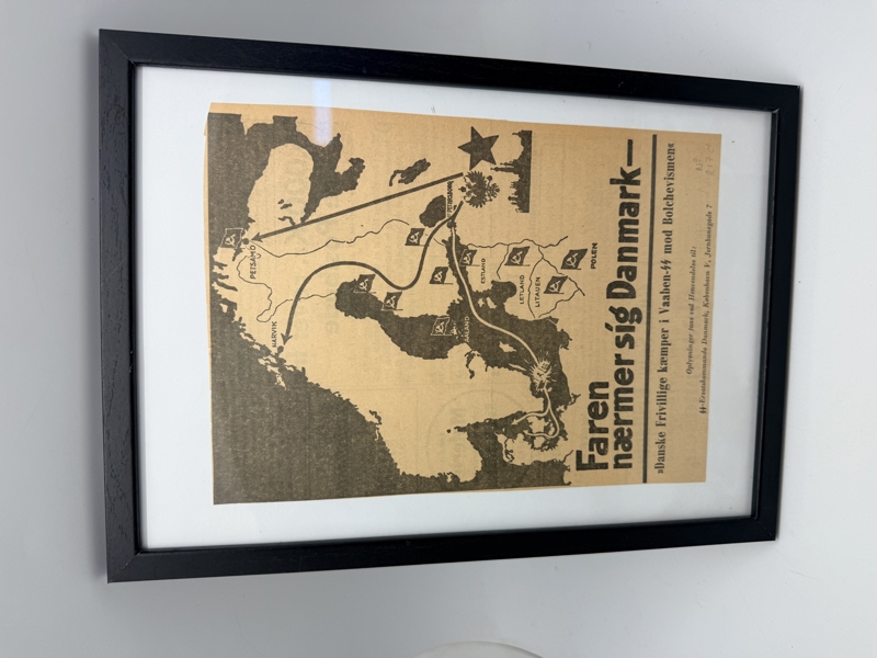 Indrammet Dansk SS hverve annonce, original 