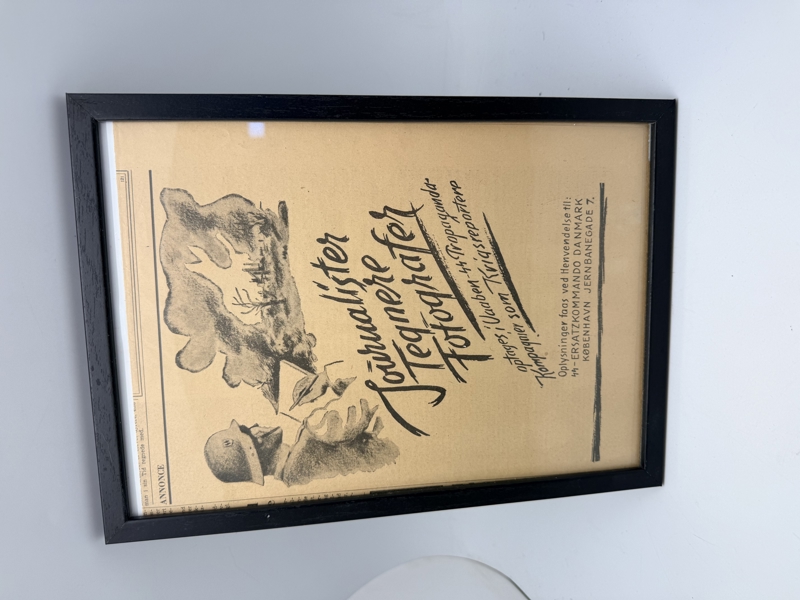 Indrammet Dansk SS hverve annonce, original 