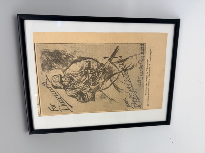 Indrammet Dansk SS hverve annonce, original 