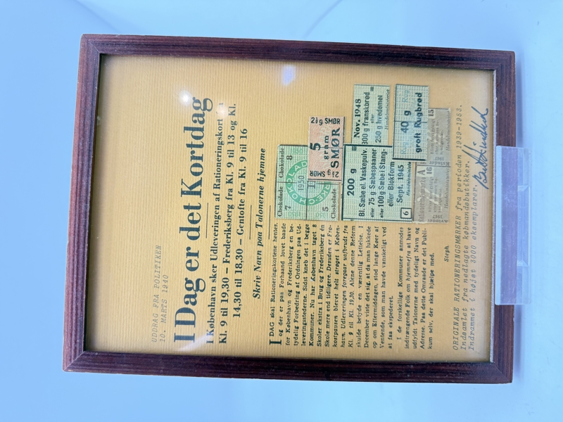 Danske rationeringsmærker. Originale 