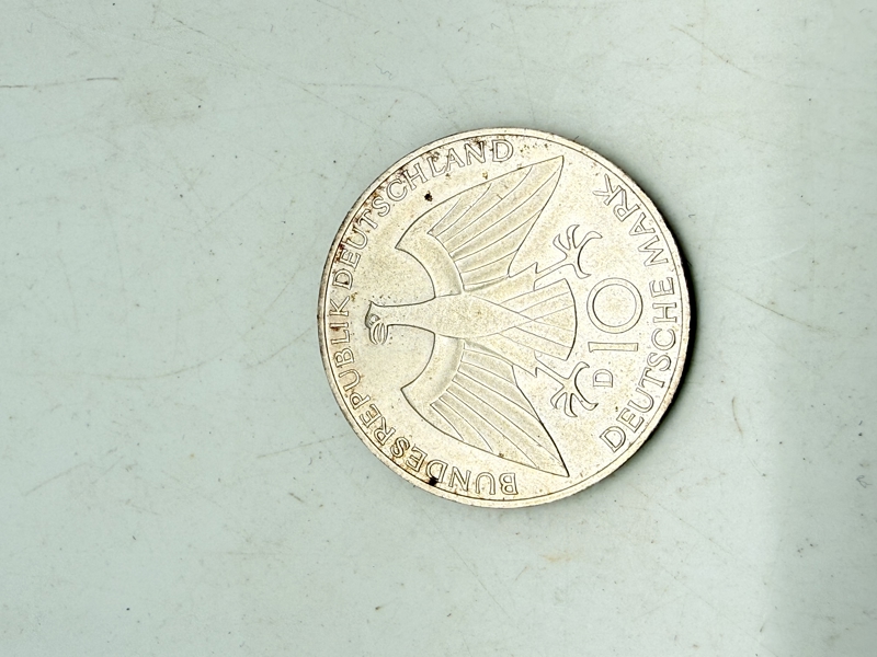 Tysk Sølvmønt 10 Mark 1972, (.625)