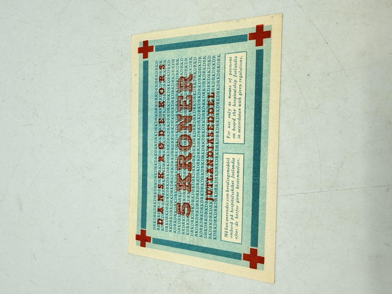 5 kroner Jutlandiaseddel, brugt på skibet Jutlandia