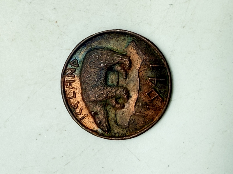Island 1941 USAF Keflavik token, ekstrem sjælden token fra den amerikanske base i Keflavik på Island under 2. verdenskrig