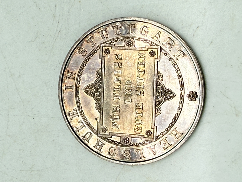 Tysk flidspræmie i sølv fra 1868, 5 gram ukendt lødighed