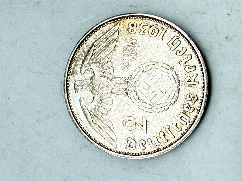 Tysk 2 mark sølv, 8 gram 0.625 lødighed