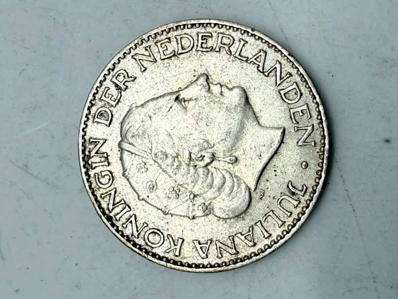 Holland 1 gulden sølv, 6,5 gram 0.72 lødighed